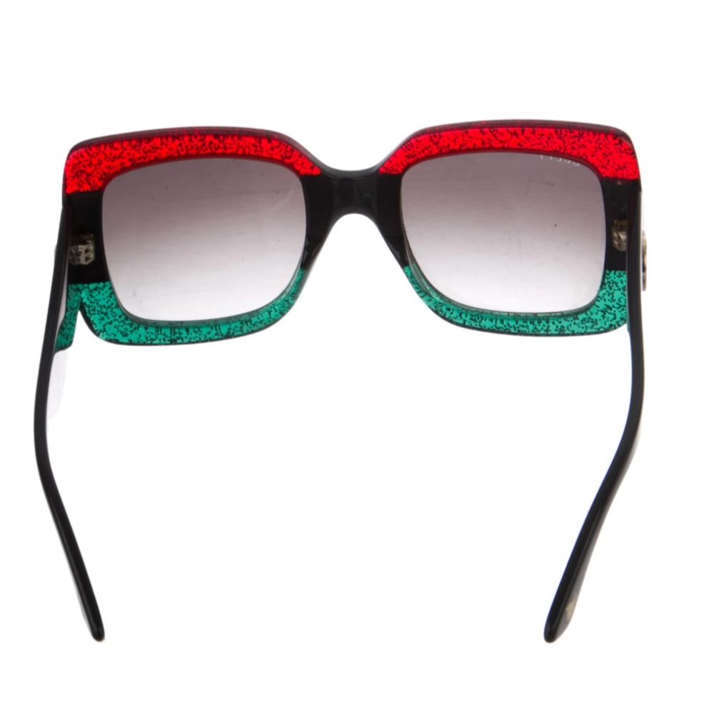 Gucci Red and Green Square Sunglasses - Picture 2 of 11